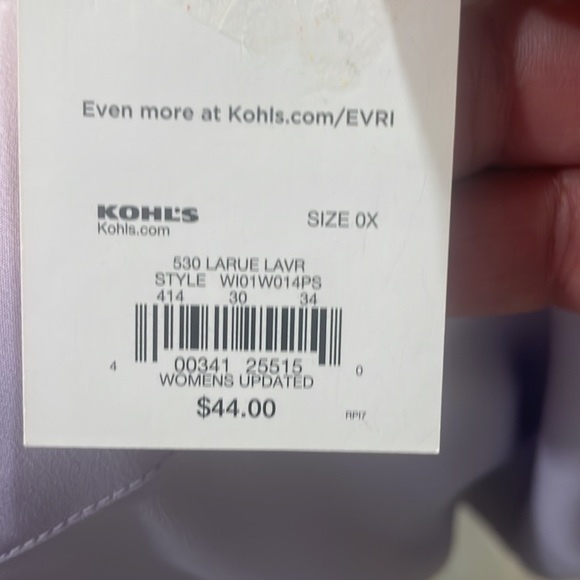 Evri, lavender, long sleeve button down soft  top, size ox - Picture 3 of 3